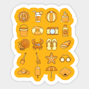 summer season on beach Sticker